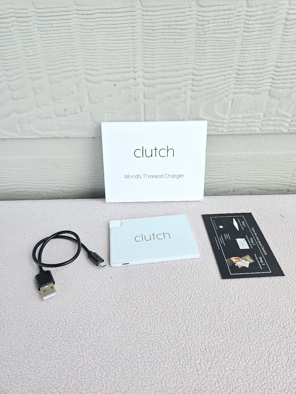 Clutch Portable Power Bank Charger For iPhone Thin White
